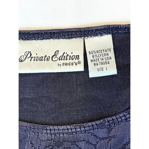 Private Edition By Chico's Women Floral Tank Top Scoop Neck Sleeveless Blue SZ M - Picture 5 of 6